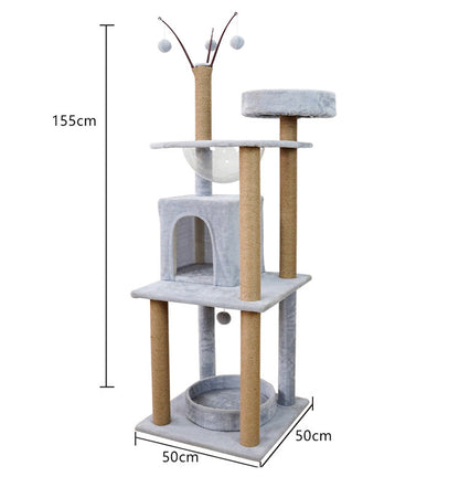 Pawfey Cat Tree with Scratching Posts and Lounging Areas