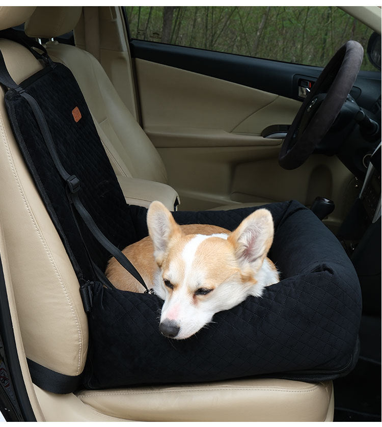 Luxury Quilted Dog Car Seat Booster - Safe, Comfortable Pet Travel