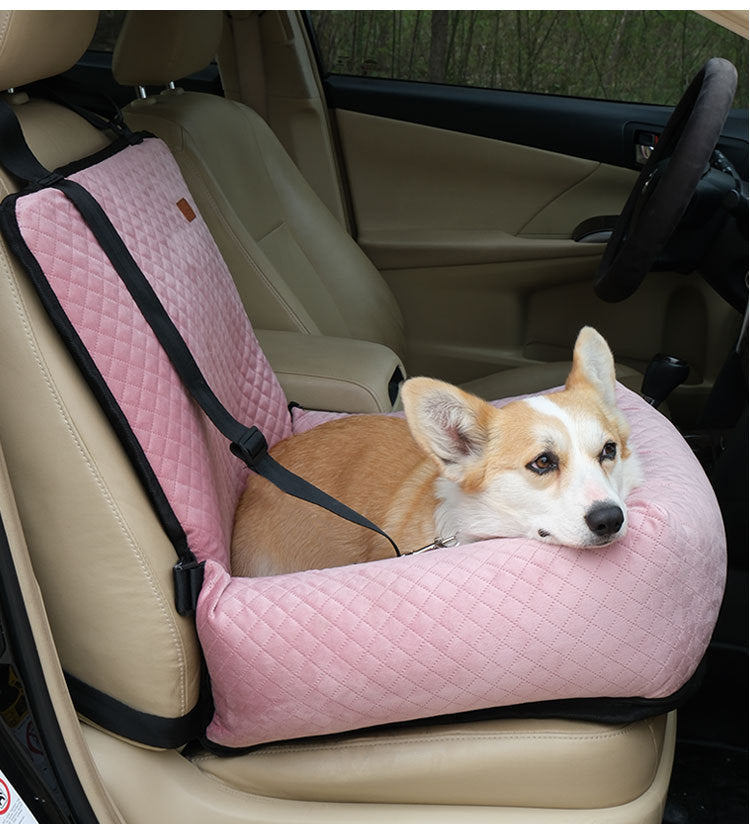 Luxury Quilted Dog Car Seat Booster - Safe, Comfortable Pet Travel