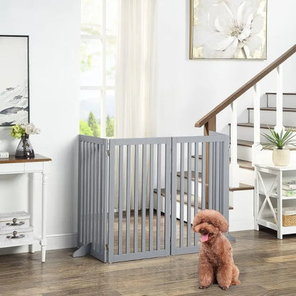 Versatile Foldable Pet Gate - Stylish Safety Solution for Your Home