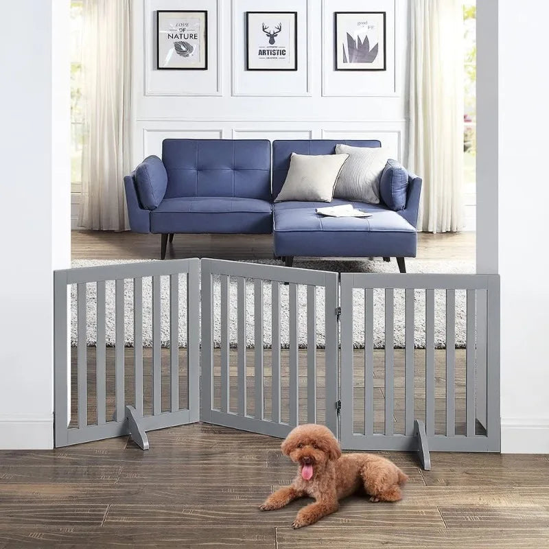 Versatile Foldable Pet Gate - Stylish Safety Solution for Your Home