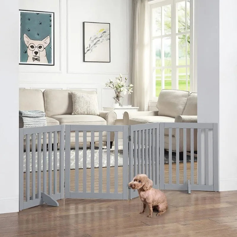 Versatile Foldable Pet Gate - Stylish Safety Solution for Your Home