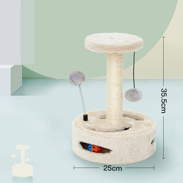 Interactive Cat Tree with Scratching Post and Toys