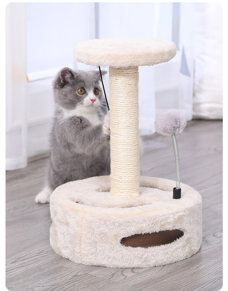 Interactive Cat Tree with Scratching Post and Toys