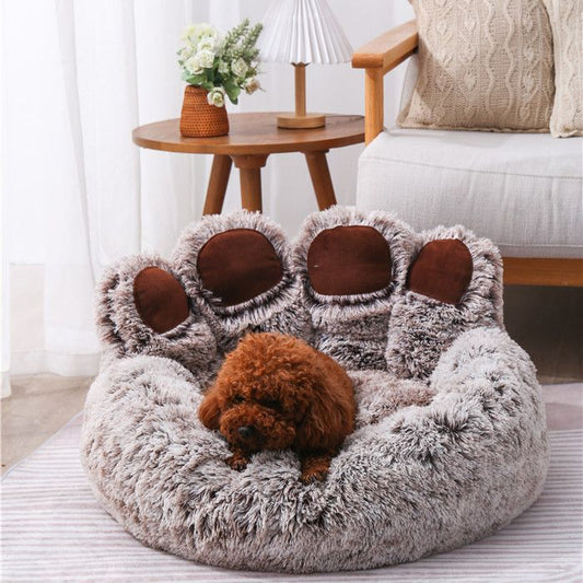 Pawfey Paw-Shaped Calming Dog Bed