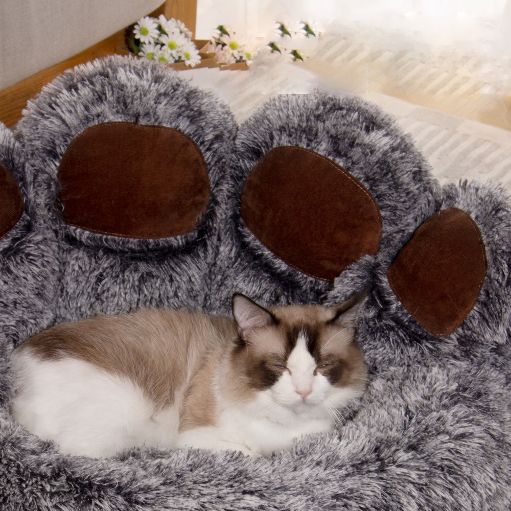 Pawfey Paw-Shaped Calming Dog Bed