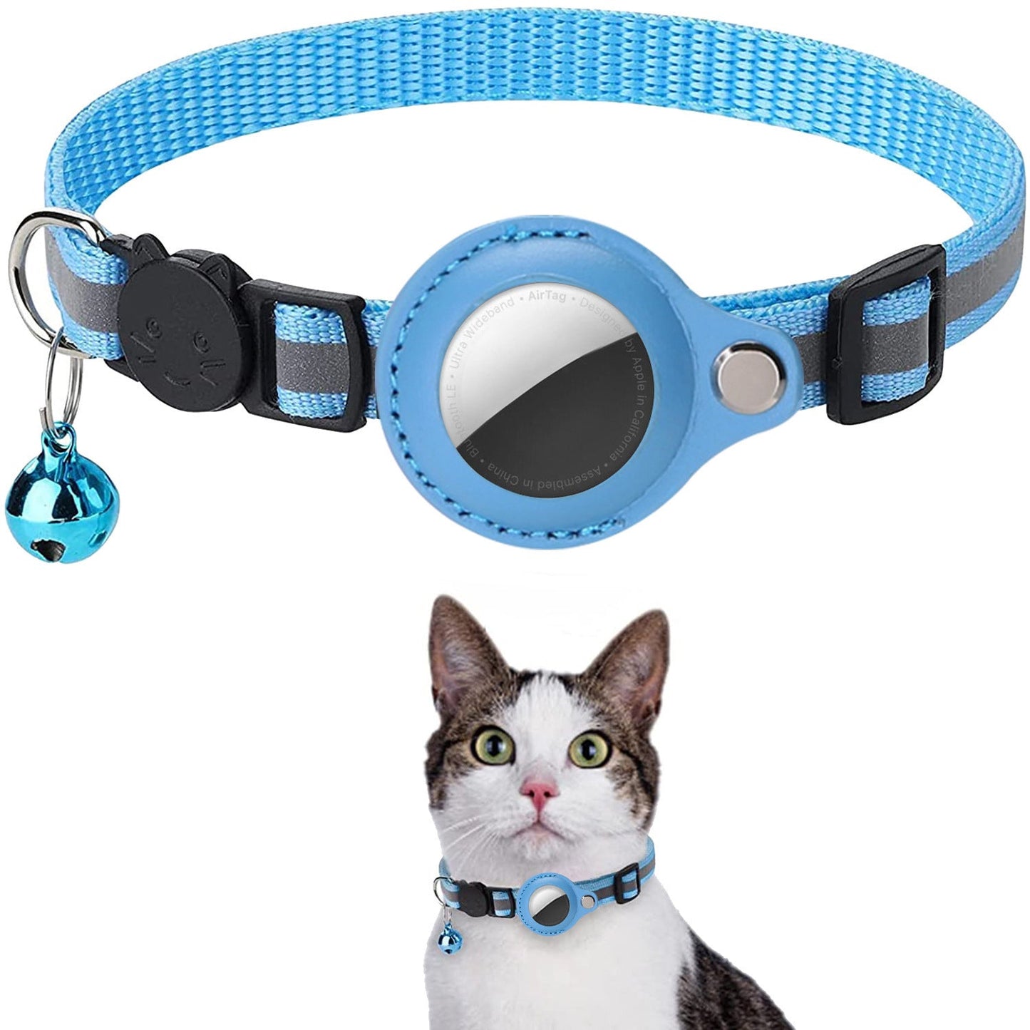 Pawfey Smart Cat Collar with Apple AirTag Holder