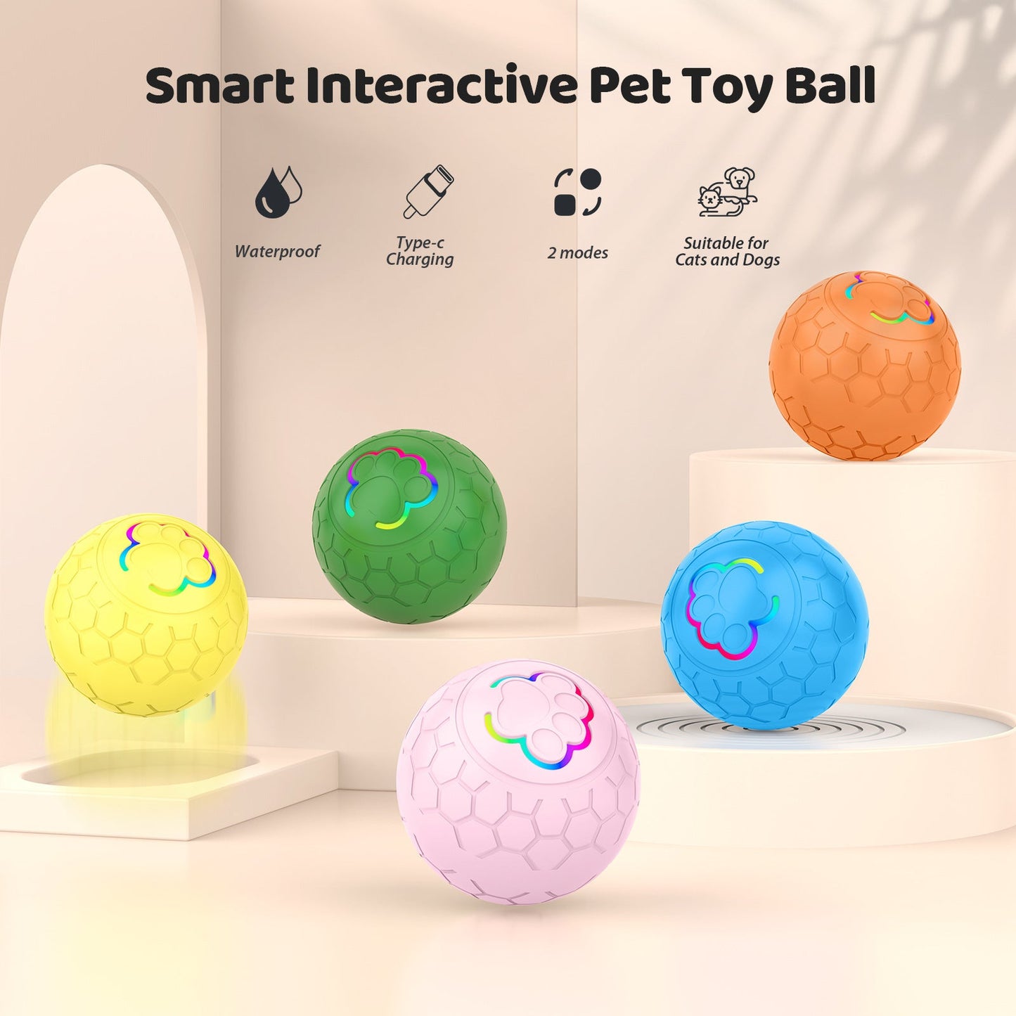 Smart Interactive LED Pet Toy Ball