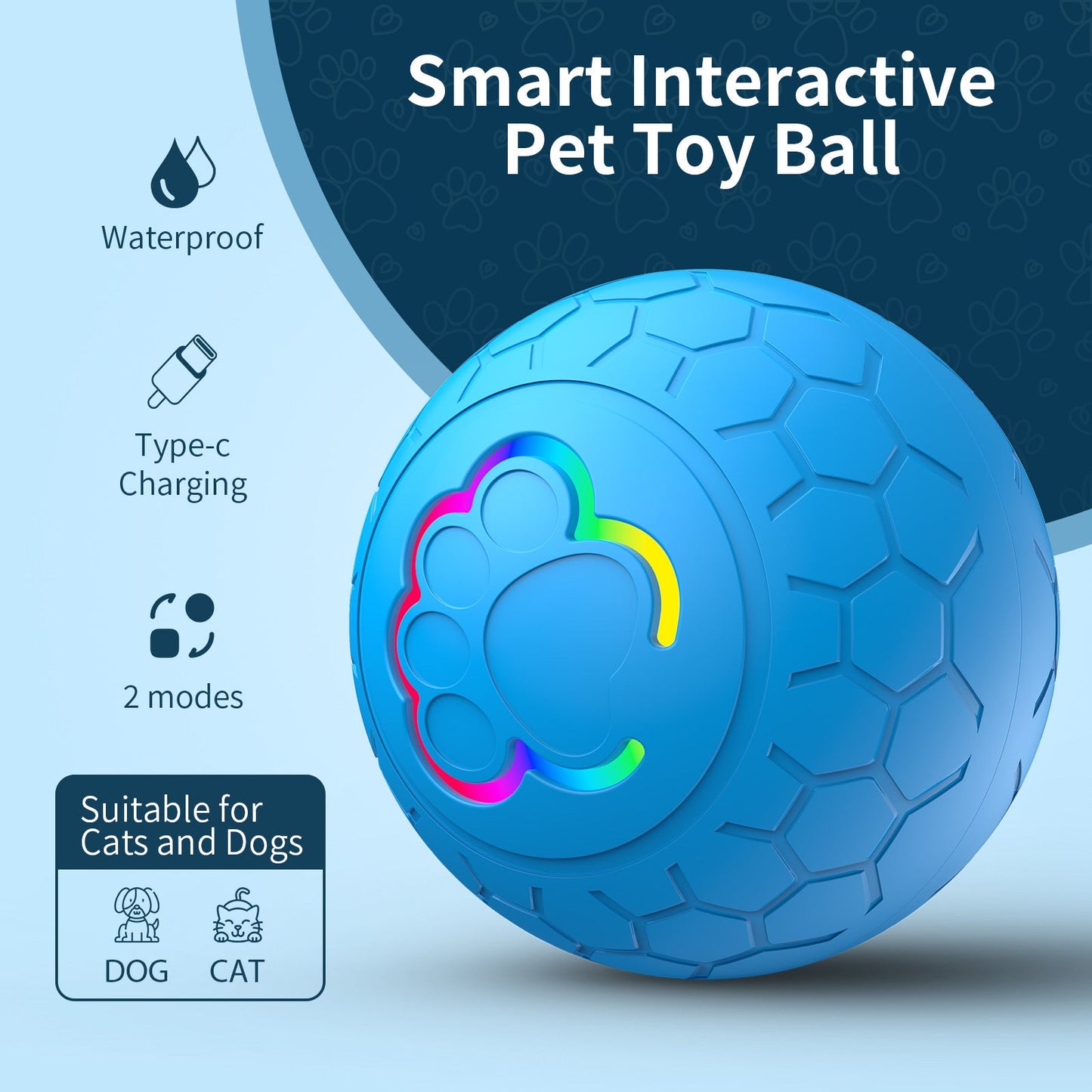 Smart Interactive LED Pet Toy Ball