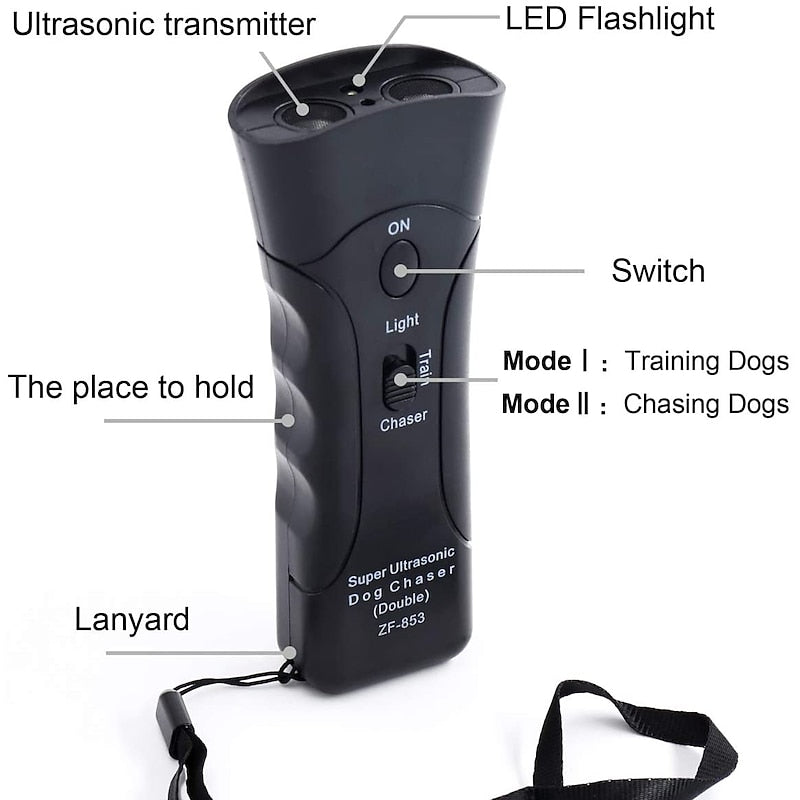 New Ultrasonic Dog Chaser - Aggressive Attack Repeller and Trainer