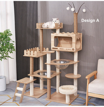 Luxurious Cat Tree Tower with Transparent Pods