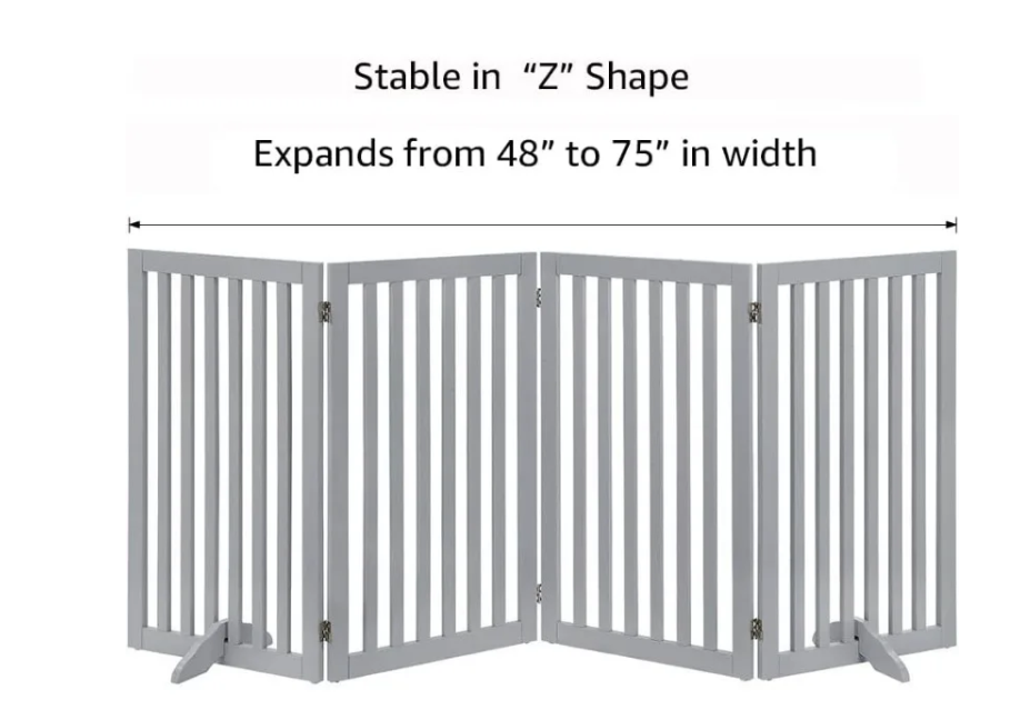 Versatile Foldable Pet Gate - Stylish Safety Solution for Your Home