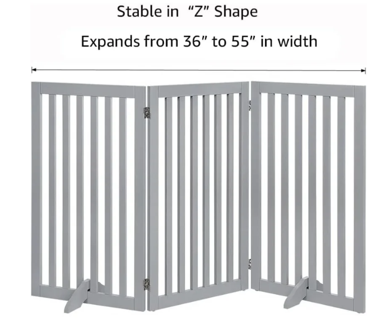 Versatile Foldable Pet Gate - Stylish Safety Solution for Your Home