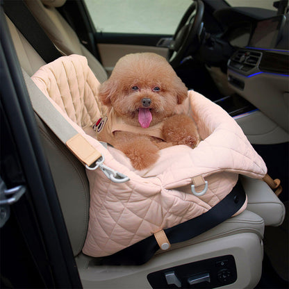 Deluxe Quilted Dog Car Seat and Carrier - Comfort and Style for Your Pet's Travel