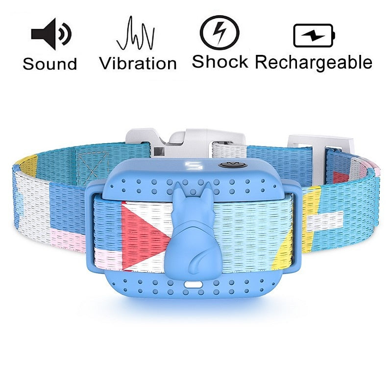 Pet Dog Anti-Bark Collar with Colourful Design