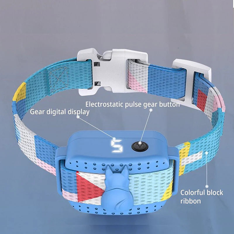 Pet Dog Anti-Bark Collar with Colourful Design