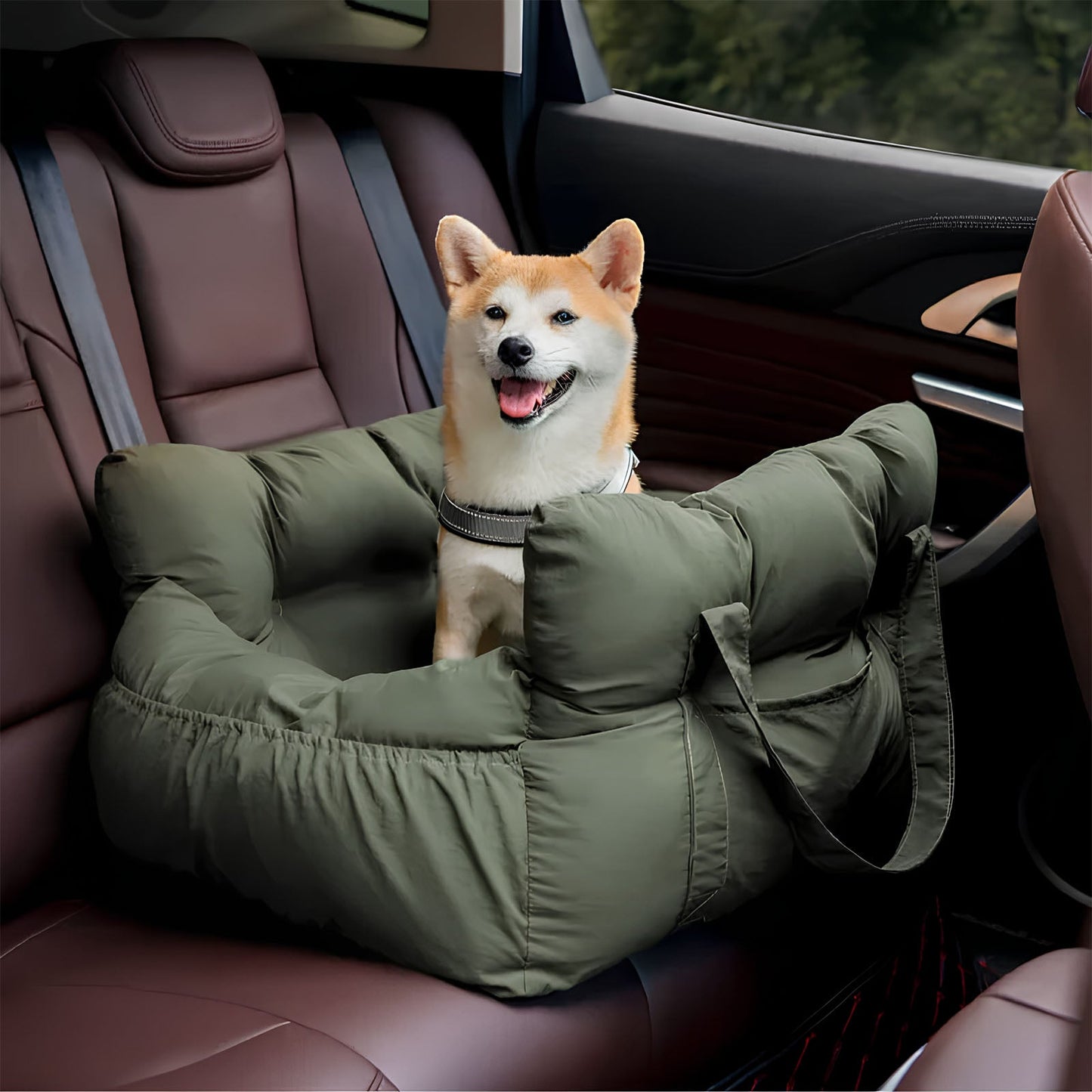 Portable Bolster Dog Car Bed Leisure Outing Comfort