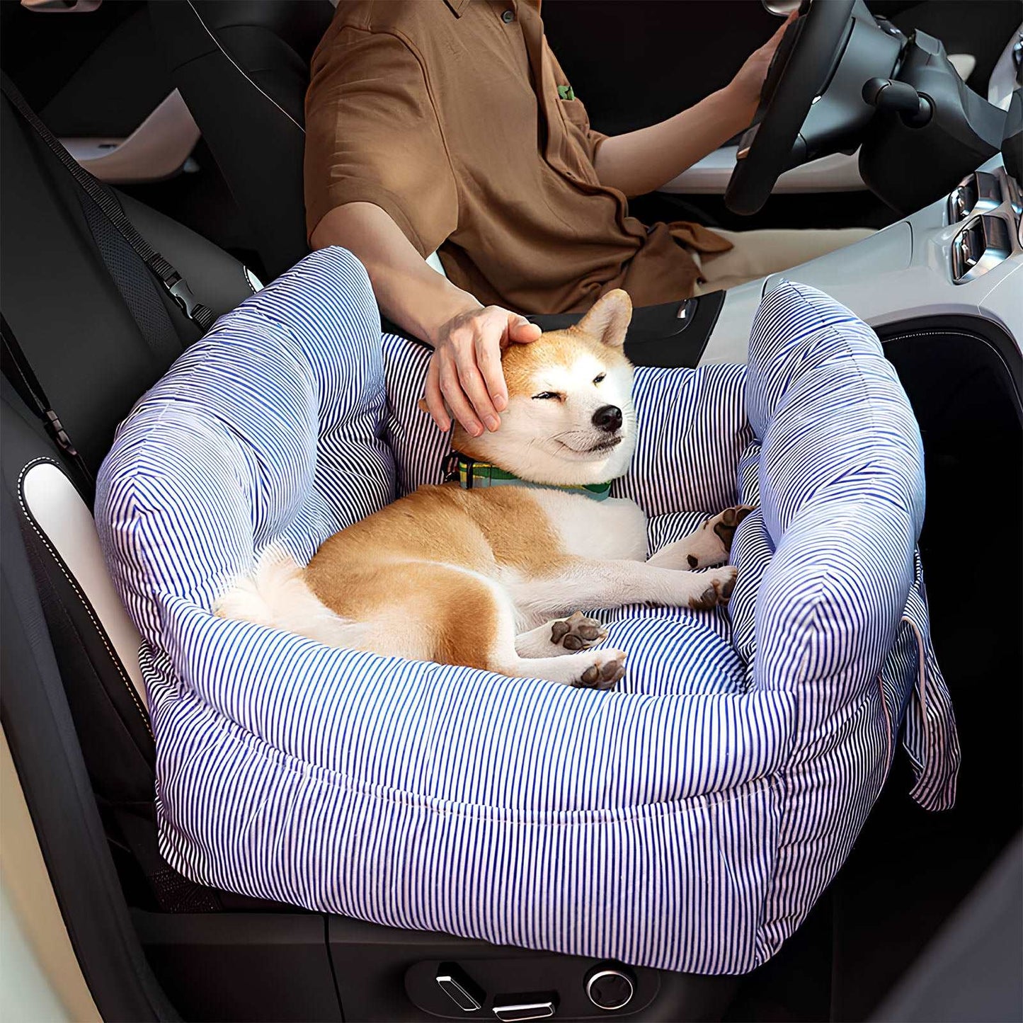 Portable Bolster Dog Car Bed Leisure Outing Comfort