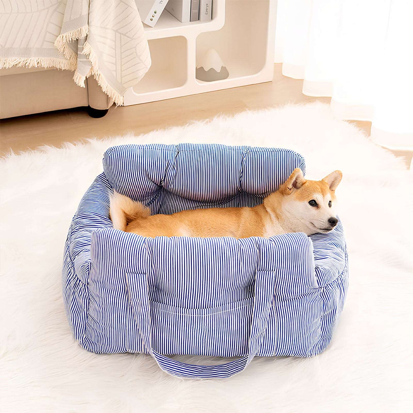 Portable Bolster Dog Car Bed Leisure Outing Comfort