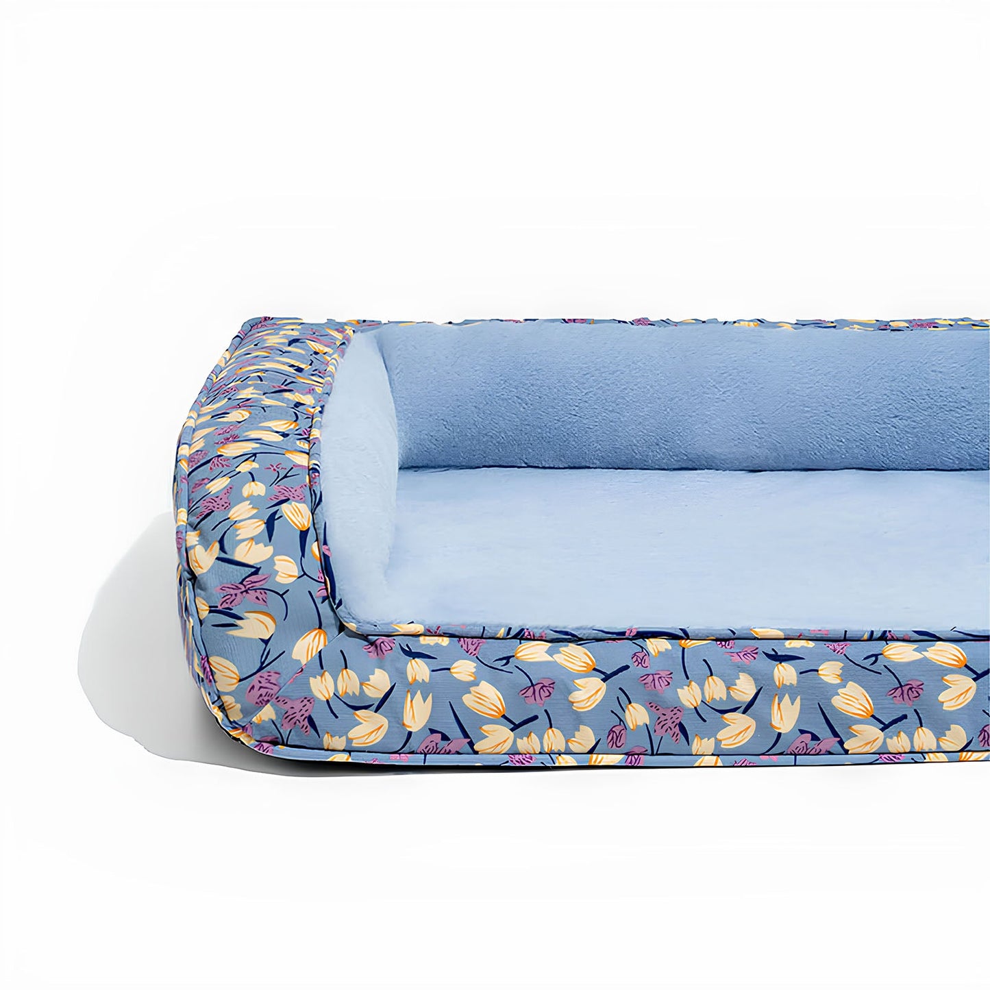 Romantic Garden Velvet Full Support Orthopedic Dog Sofa Bed