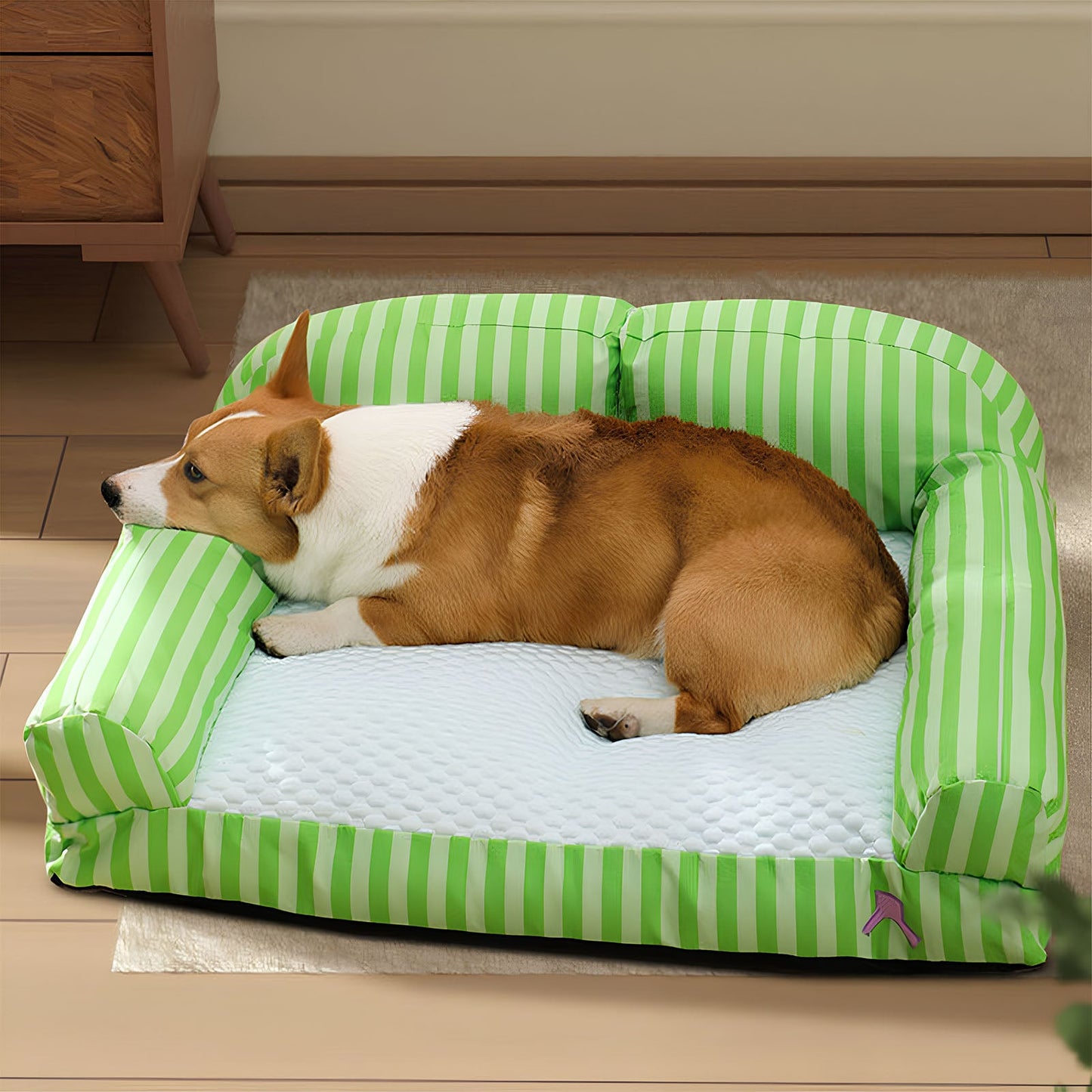 Stripe Pet Cooling Bed Dog & Cat Sofa Beds