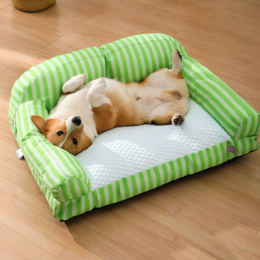 Stripe Pet Cooling Bed Dog & Cat Sofa Beds