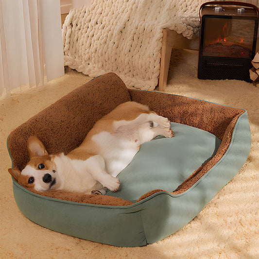 Sumptuous Plush Dog Sofa Bed With Backrest