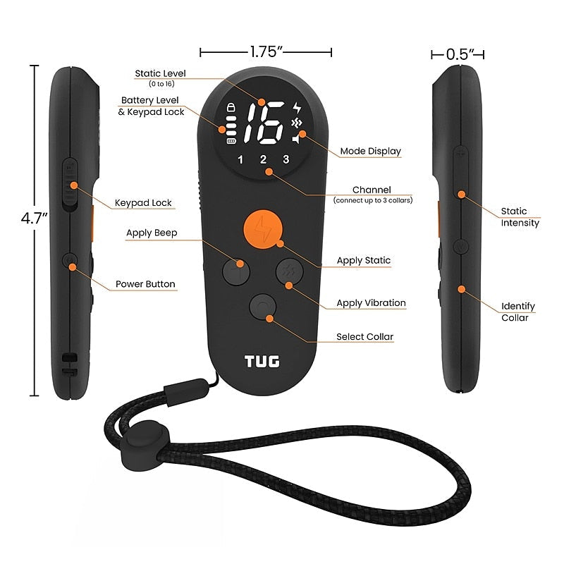 TUG Remote Dog Training Collar with Ultra Long Range and Waterproof Design