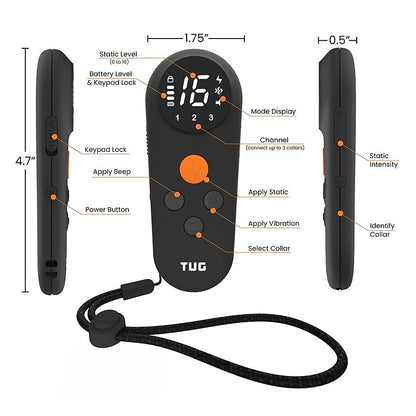 TUG Remote Dog Training Collar with Ultra Long Range and Waterproof Design