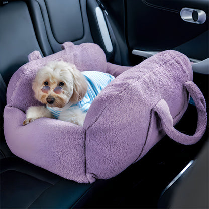 Travel Protector Comfortable Thick Faux Lambswool Dog Car Seat Bed