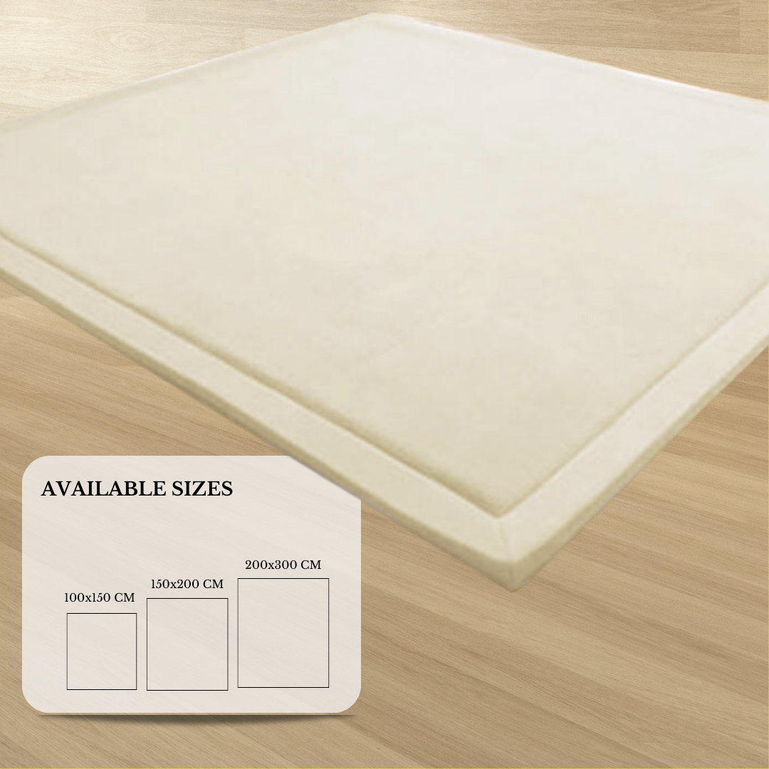 Soft Touch Ultra Plush Memory Foam Mat - Ivory (150x200cm) - Luxurious Comfort for Any Space