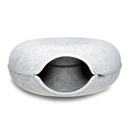 Cat Tunnel Bed – Interactive Scratch-Resistant Donut Cave for Cats and Small Pets