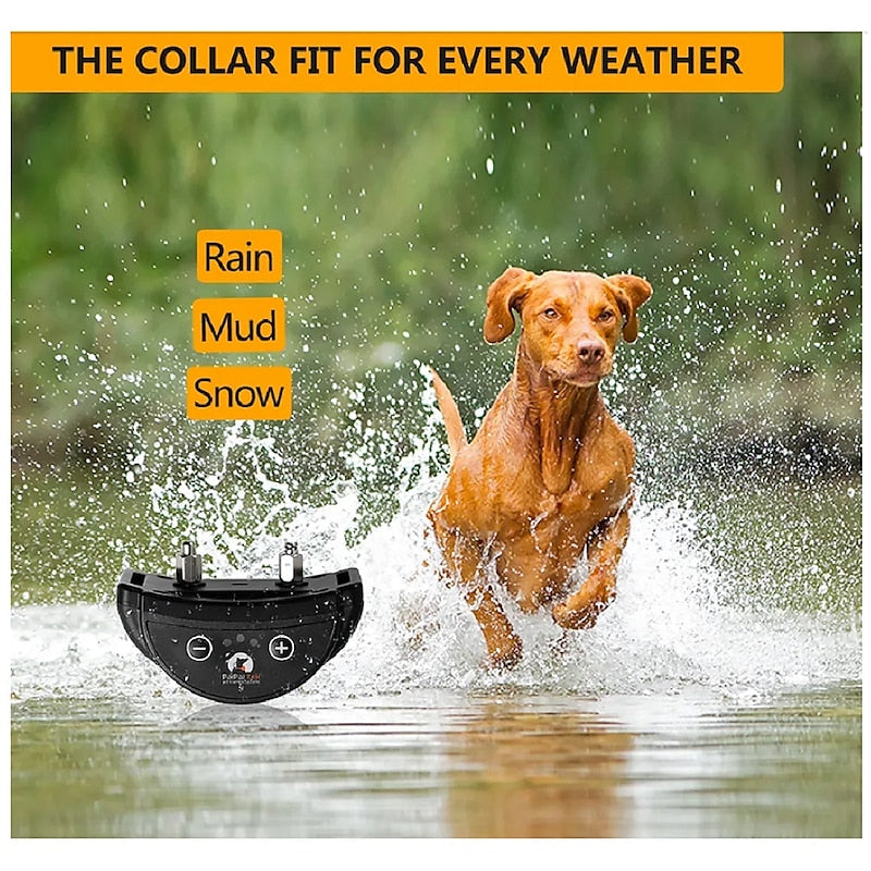 Triple Pack Waterproof Rechargeable Dog Bark Training Collar