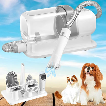 5-in-1 Dog Grooming Kit with with Pet Hair Vacuum & Clipping Tools