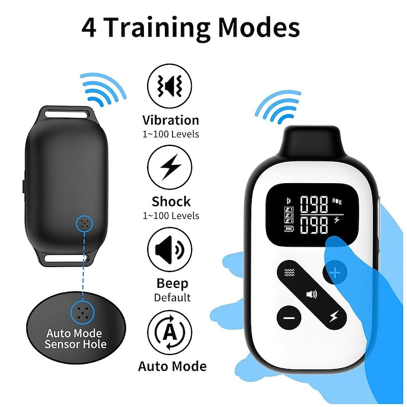 Versatile Dog Training Shock Collar with Remote and Automatic Mode