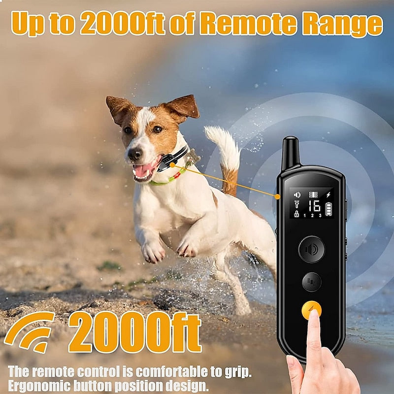 Rechargeable Waterproof Dog Training Collar with Remote Control