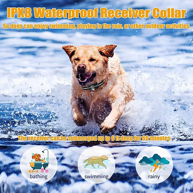 Rechargeable Waterproof Dog Training Collar with Remote Control