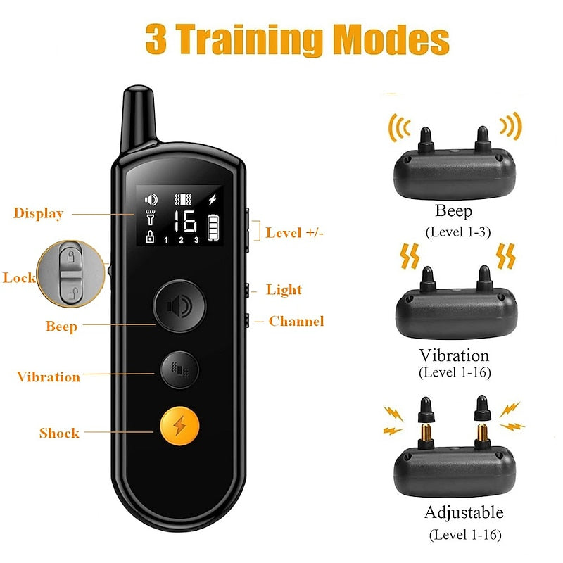 Rechargeable Waterproof Dog Training Collar with Remote Control